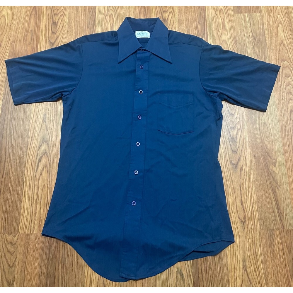 Career Club Knit Shirt Mens Large Short Sleeve Button Front USA Made